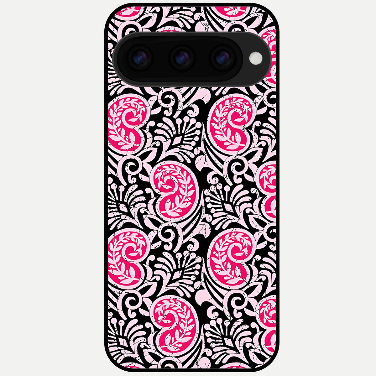  Crimson Paisley Charm Glass Case For Google Pixel 11 Pro XL back cover – full design glossy printed glass finish