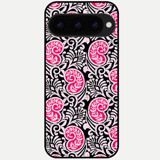  Crimson Paisley Charm Glass Case For Google Pixel 11 Pro XL back cover – full design glossy printed glass finish