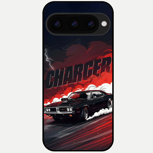  Dark Charger Fury Glass Case For Google Pixel 11 Pro XL back cover – full design glossy printed glass finish