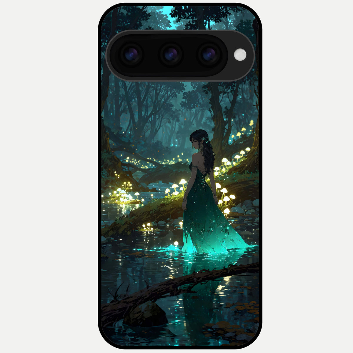  Enchanted Forest Glow Glass Case For Google Pixel 11 Pro XL back cover – full design glossy printed glass finish