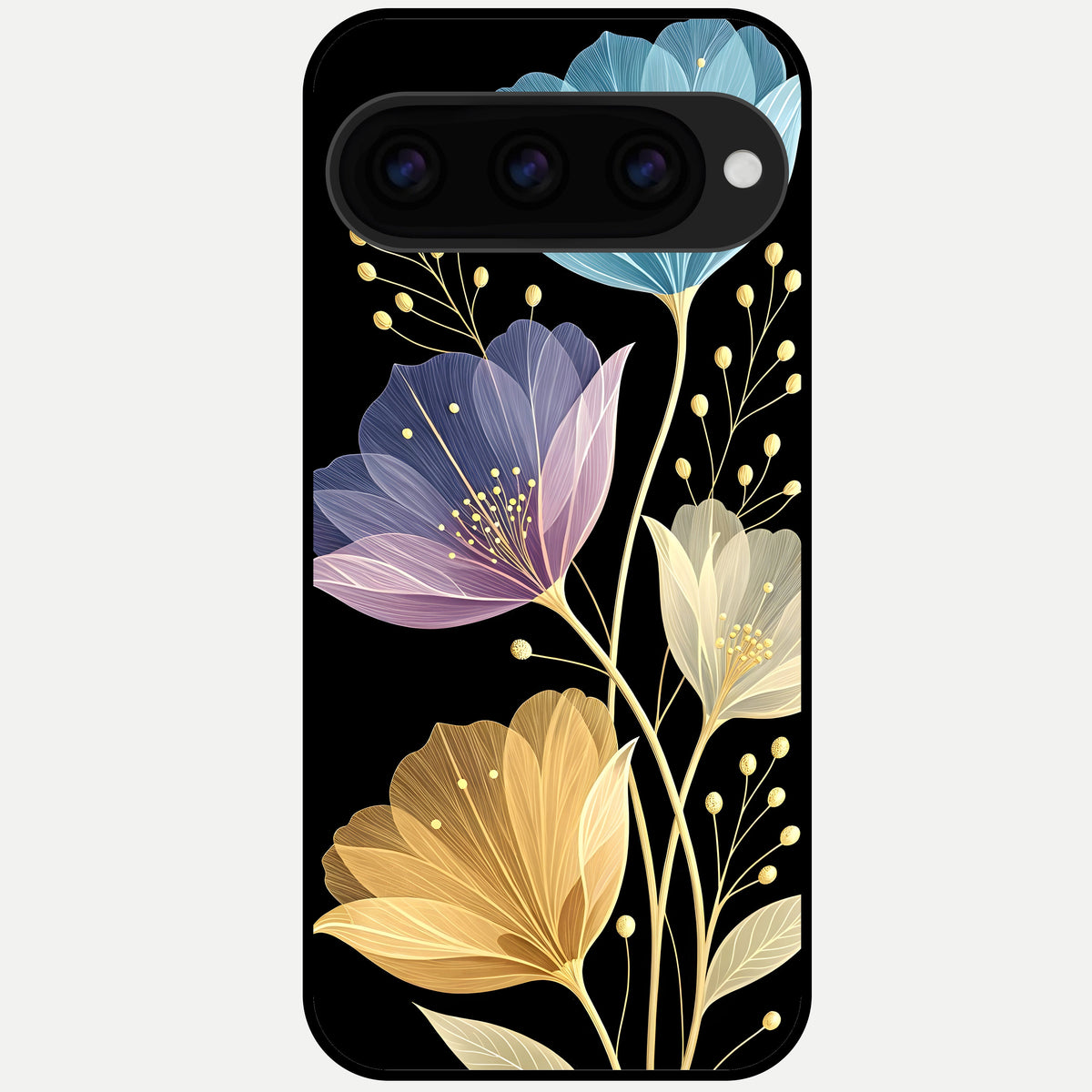  Flower Bloom Glow Glass Case For Google Pixel 11 Pro XL back cover – full design glossy printed glass finish