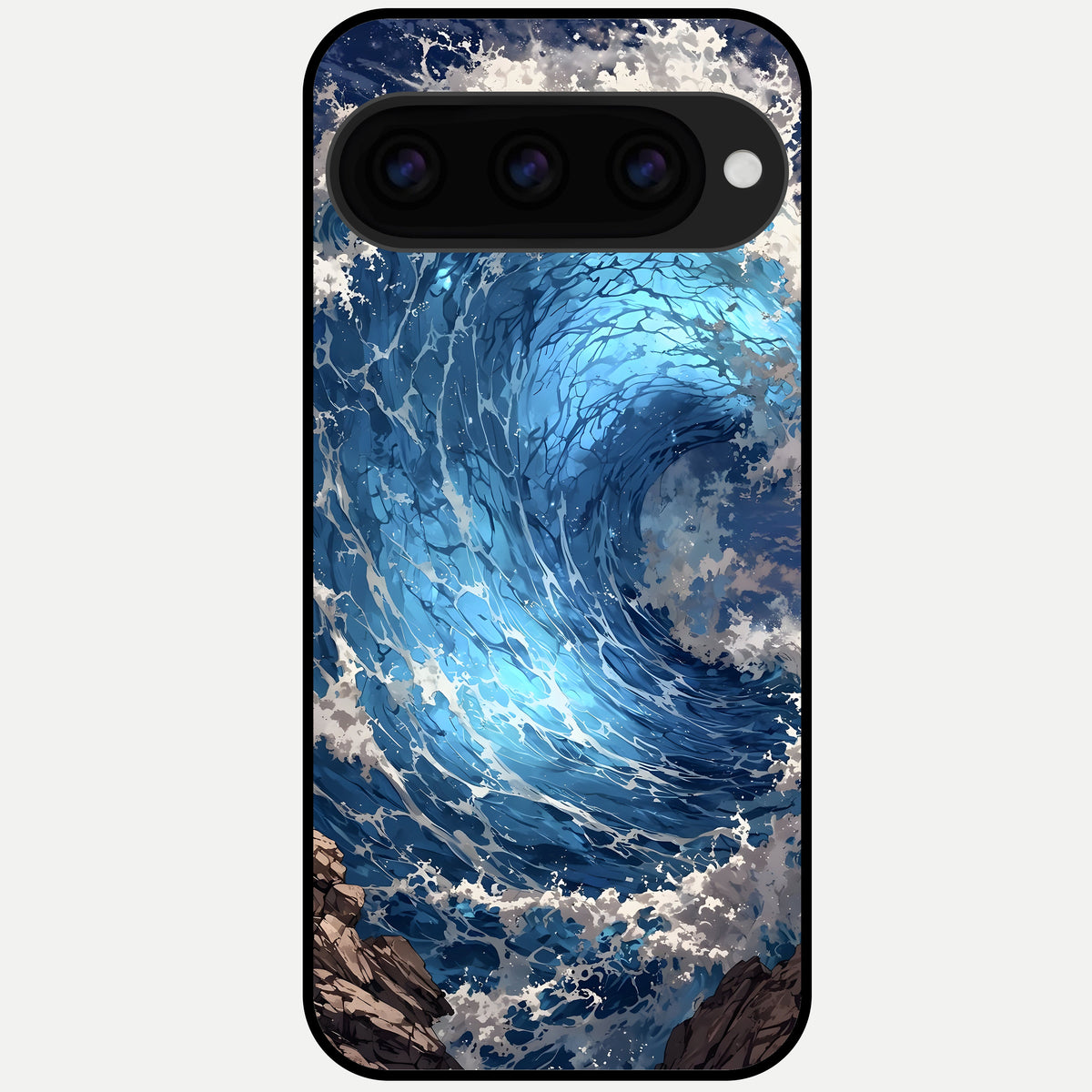  Giant Ocean Wave Glass Case For Google Pixel 11 Pro XL back cover – full design glossy printed glass finish