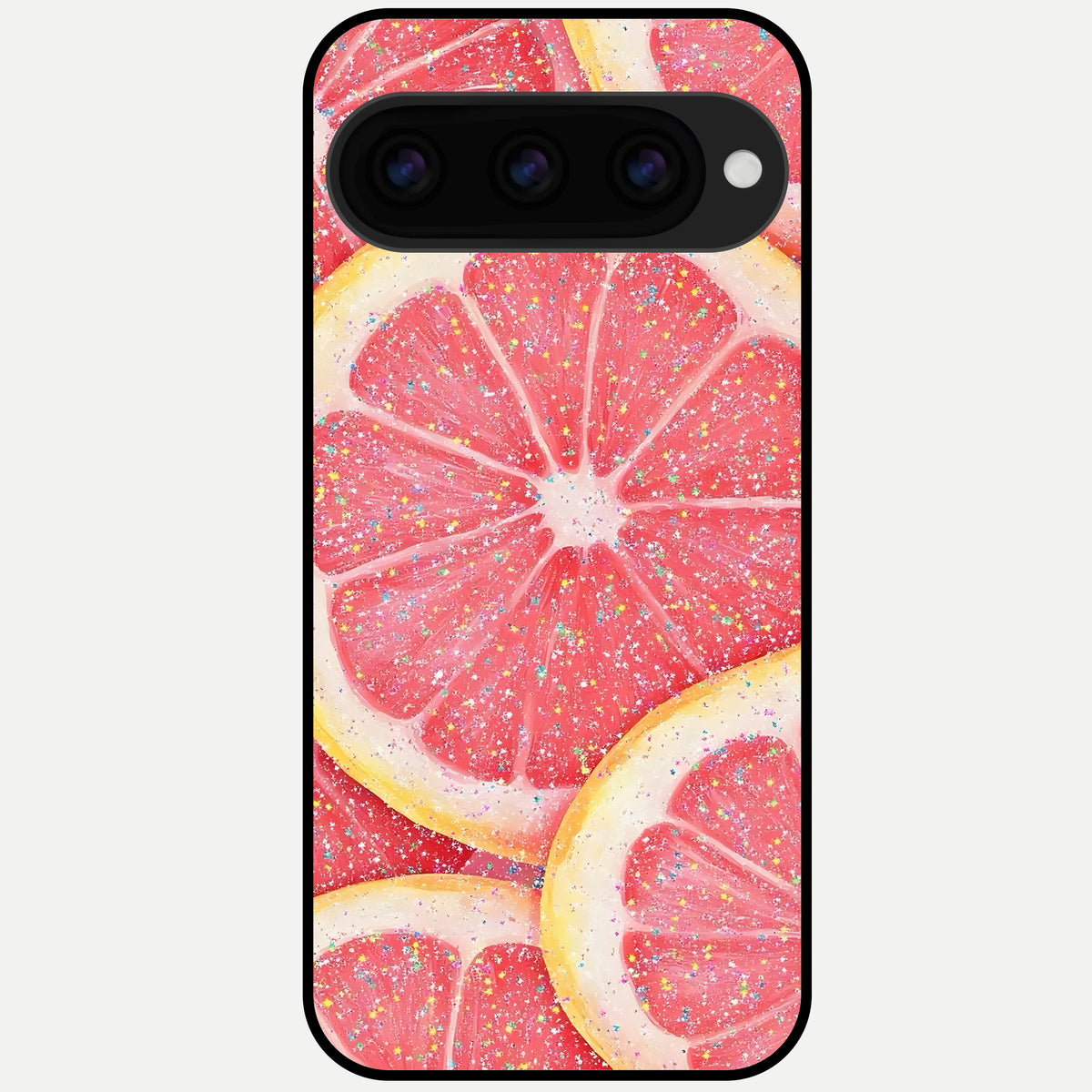  Glitter Grapefruit Glass Case For Google Pixel 11 Pro XL back cover – full design glossy printed glass finish