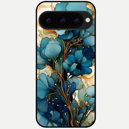  Golden Bloom Symphony Glass Case For Google Pixel 11 Pro XL back cover – full design glossy printed glass finish