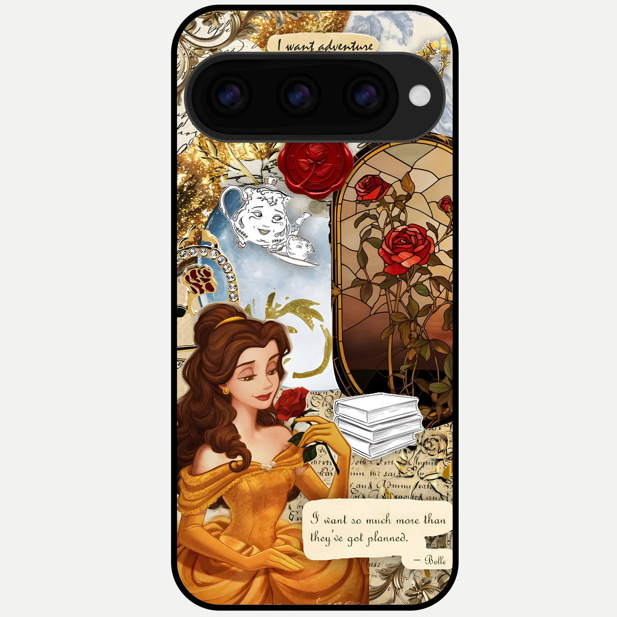  Golden Dream Belle Glass Case For Google Pixel 11 Pro XL back cover – full design glossy printed glass finish