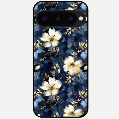  Golden Midnight Bloom Glass Case For Google Pixel 11 Pro XL back cover – full design glossy printed glass finish