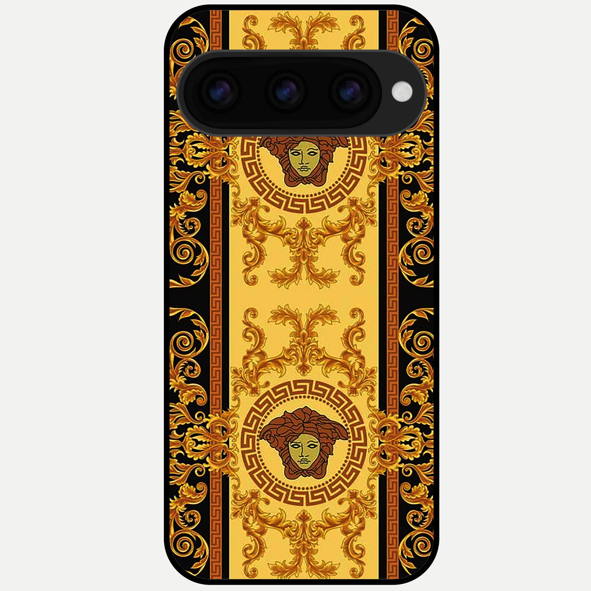  Golden Royal Heritage Glass Case For Google Pixel 11 Pro XL back cover – full design glossy printed glass finish