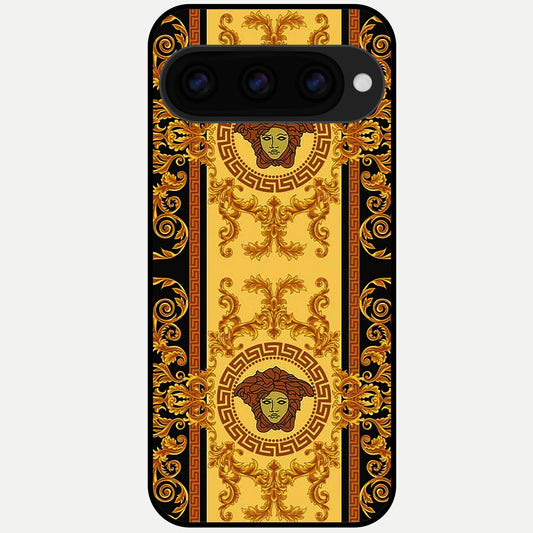  Golden Royal Heritage Glass Case For Google Pixel 11 Pro XL back cover – full design glossy printed glass finish
