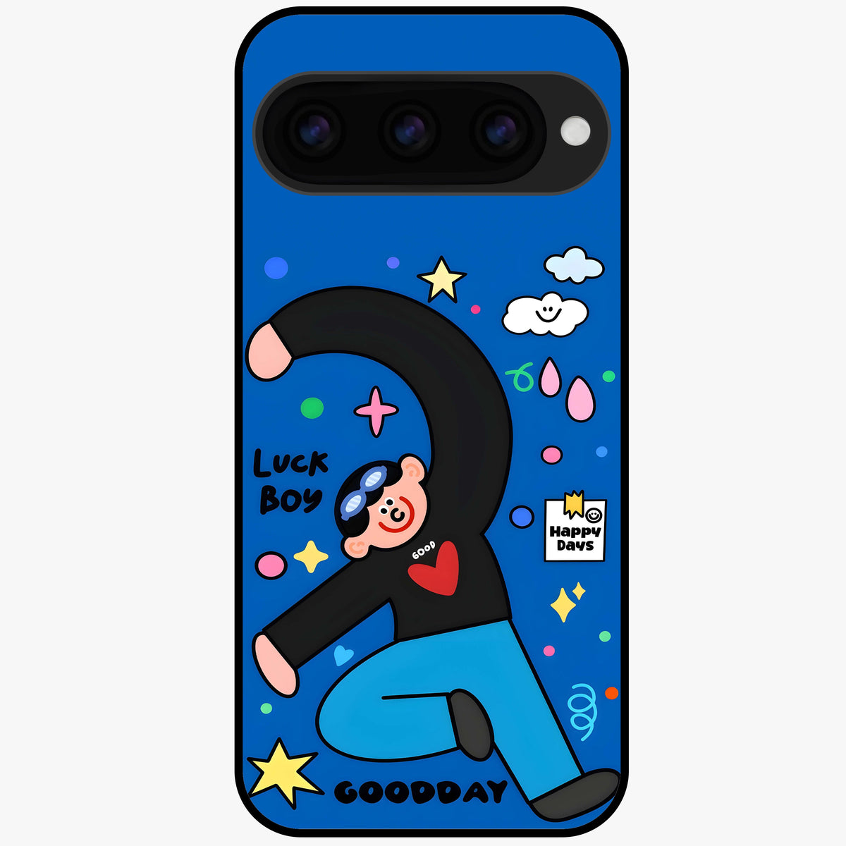  Happy Luck Vibe Glass Case For Google Pixel 11 Pro XL back cover – full design glossy printed glass finish