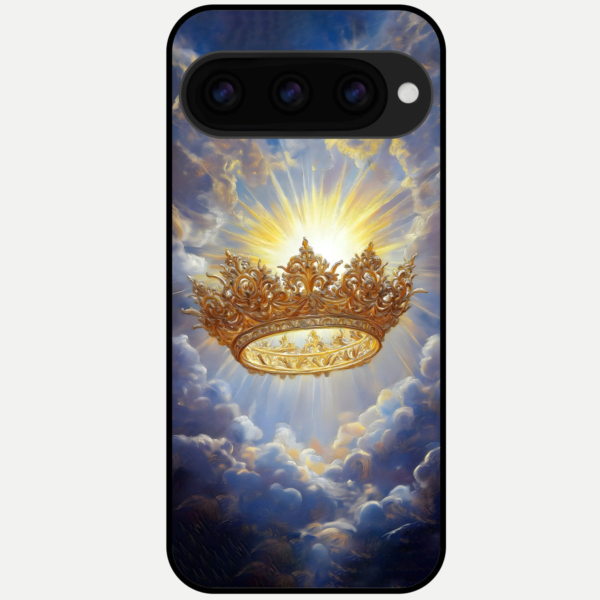  Heavenly Crown Light Glass Case For Google Pixel 11 Pro XL back cover – full design glossy printed glass finish