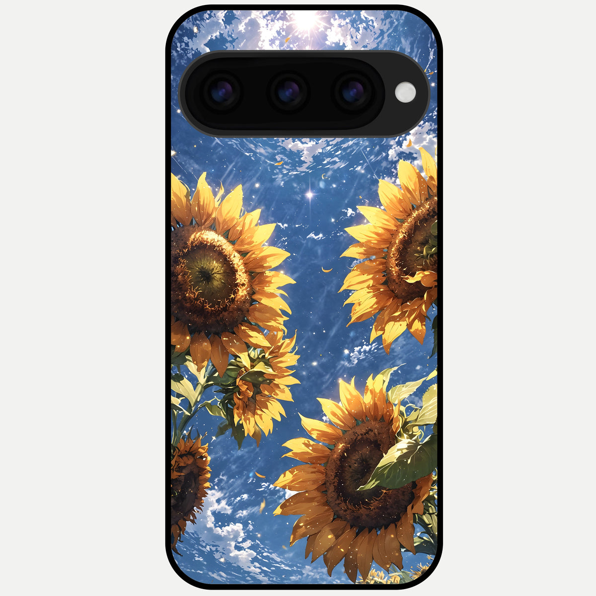  Heavenly Sunflower Rise Glass Case For Google Pixel 11 Pro XL back cover – full design glossy printed glass finish