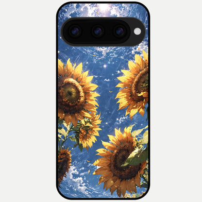  Heavenly Sunflower Rise Glass Case For Google Pixel 11 Pro XL back cover – full design glossy printed glass finish