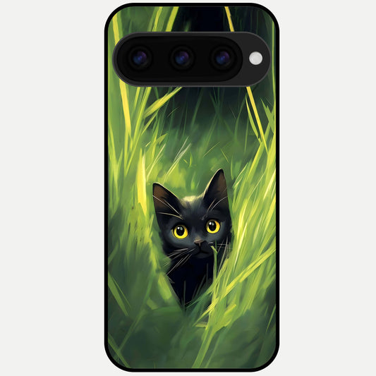  Hidden Cat Whisper Glass Case For Google Pixel 11 Pro XL back cover – full design glossy printed glass finish