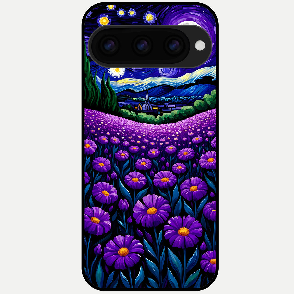  Lavender Moon Field Glass Case For Google Pixel 11 Pro XL back cover – full design glossy printed glass finish