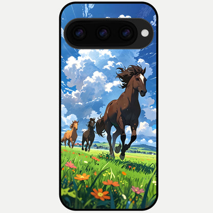  Majestic Horses Galloping Glass Case For Google Pixel 11 Pro XL back cover – full design glossy printed glass finish