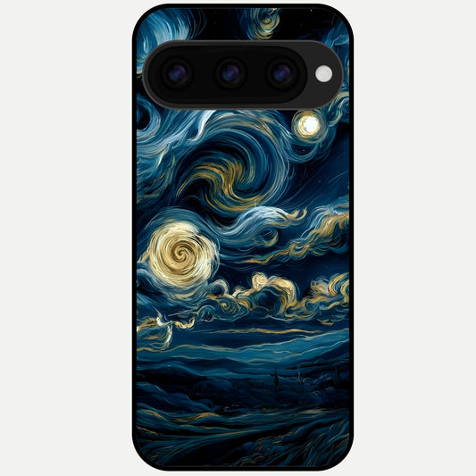  Midnight Sky Whirl Glass Case For Google Pixel 11 Pro XL back cover – full design glossy printed glass finish