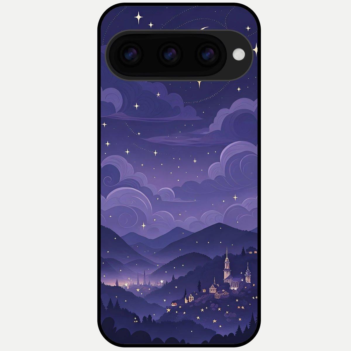  Minimal Night View Glass Case For Google Pixel 11 Pro XL back cover – full design glossy printed glass finish