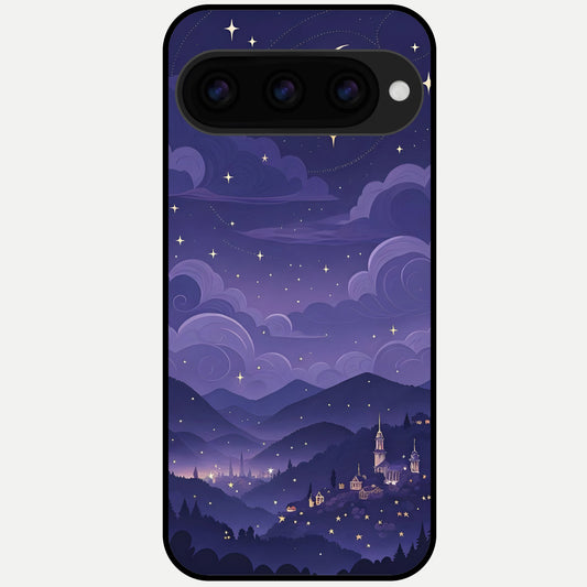  Minimal Night View Glass Case For Google Pixel 11 Pro XL back cover – full design glossy printed glass finish
