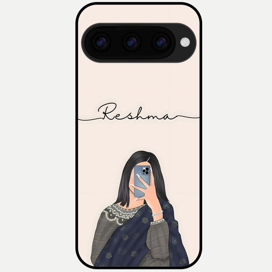  Mirror Mood Muse With Custom Name Glass Case For Google Pixel 11 Pro XL back cover – full design glossy printed glass finish