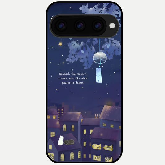  Moonlit Cat Silence Glass Case For Google Pixel 11 Pro XL back cover – full design glossy printed glass finish