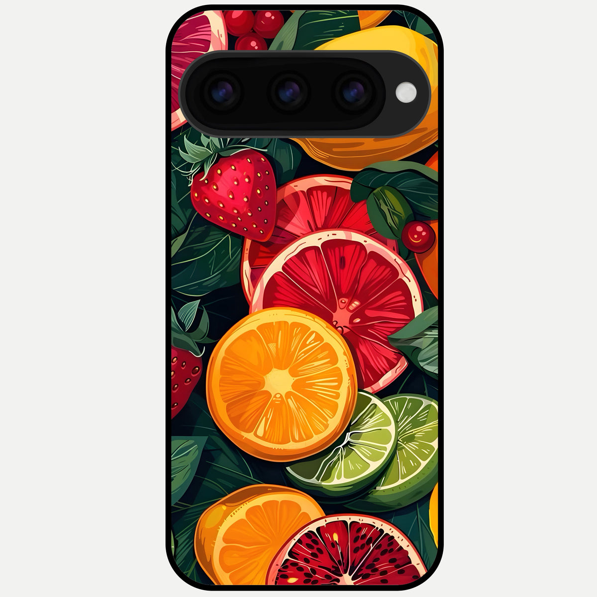  Multiple Fruits Glass Case For Google Pixel 11 Pro XL back cover – full design glossy printed glass finish