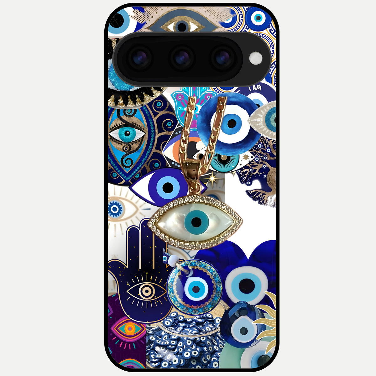  Mystic Charm Eye Glass Case For Google Pixel 11 Pro XL back cover – full design glossy printed glass finish