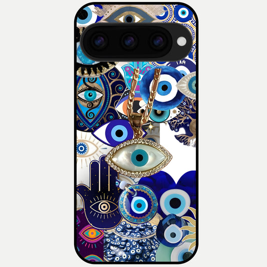  Mystic Charm Eye Glass Case For Google Pixel 11 Pro XL back cover – full design glossy printed glass finish