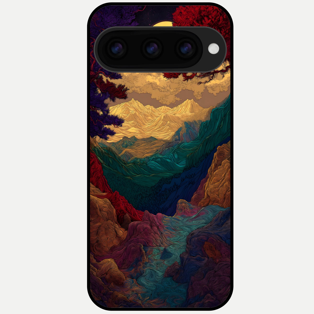  Mystic Valley Light Glass Case For Google Pixel 11 Pro XL back cover – full design glossy printed glass finish