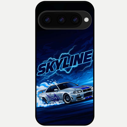  Neon Drift Beast Glass Case For Google Pixel 11 Pro XL back cover – full design glossy printed glass finish