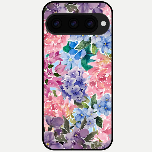  Pastel Floral Mix Glass Case For Google Pixel 11 Pro XL back cover – full design glossy printed glass finish