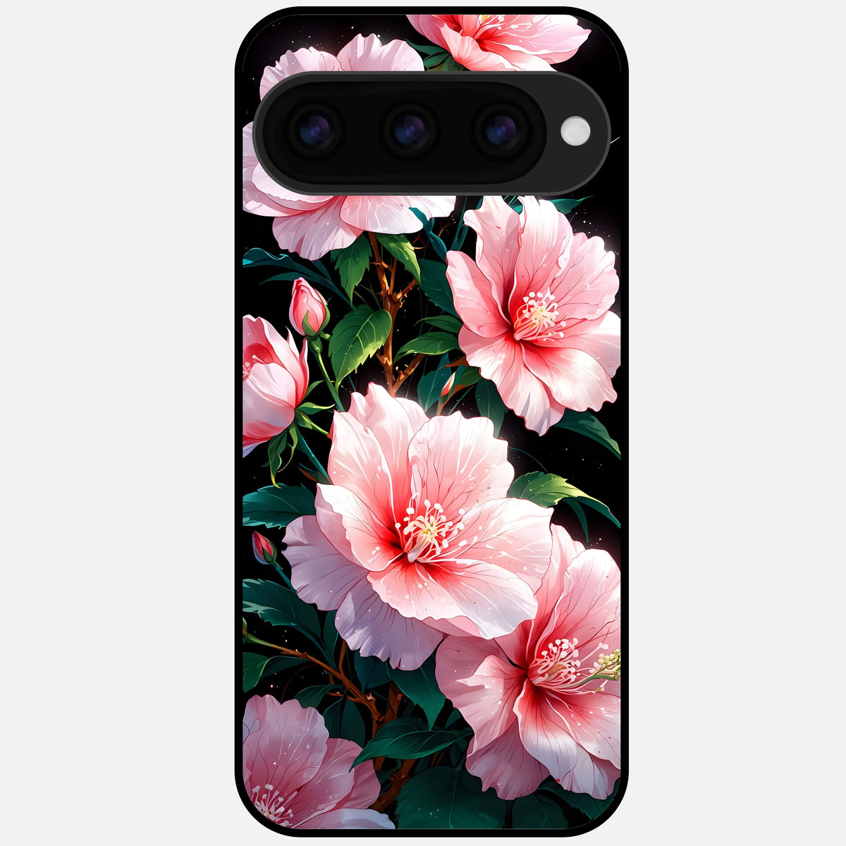  Peach Flower Glass Case For Google Pixel 11 Pro XL back cover – full design glossy printed glass finish