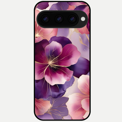  Pink Bouquet Florals Glass Case For Google Pixel 11 Pro XL back cover – full design glossy printed glass finish