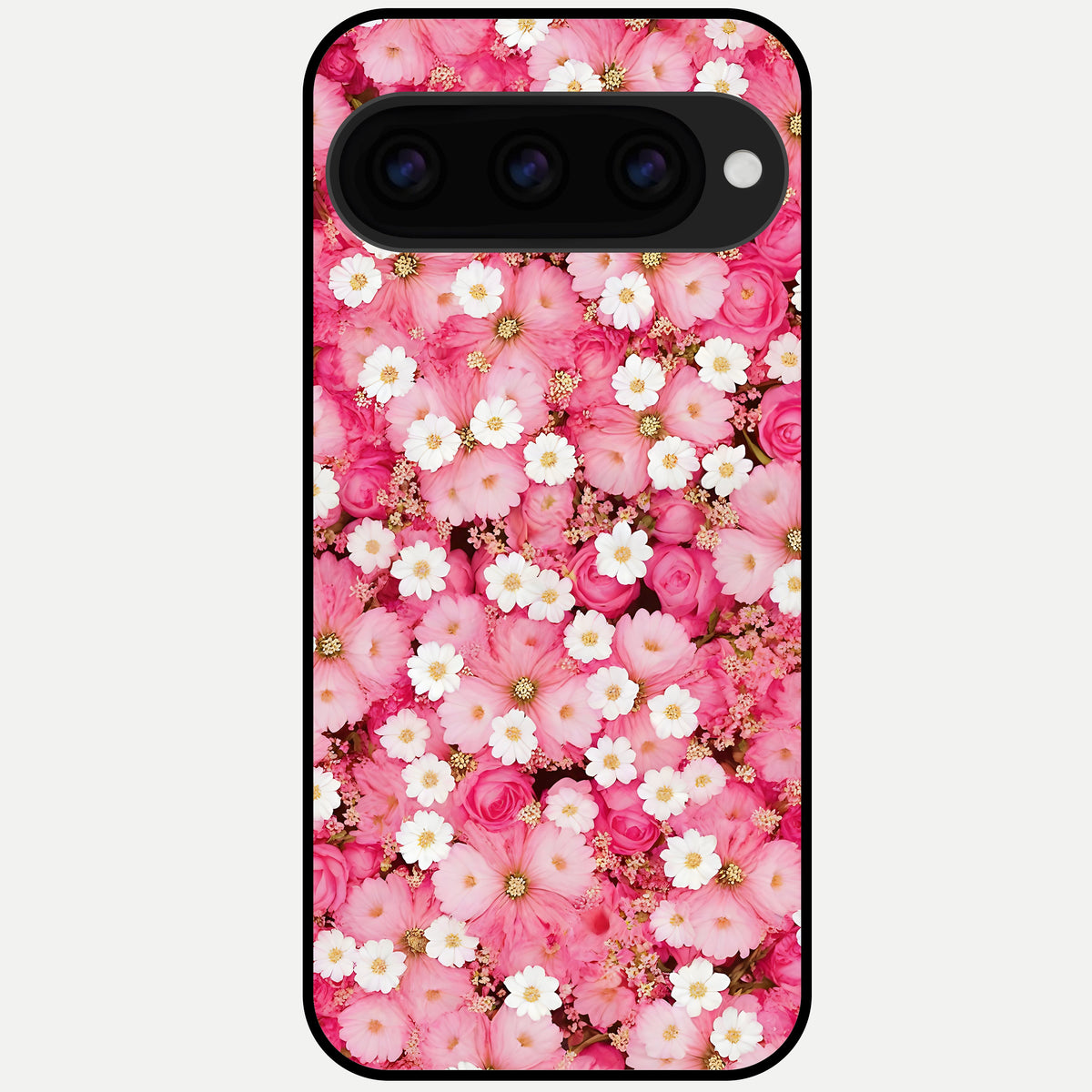  Pink Daisy Bliss Glass Case For Google Pixel 11 Pro XL back cover – full design glossy printed glass finish