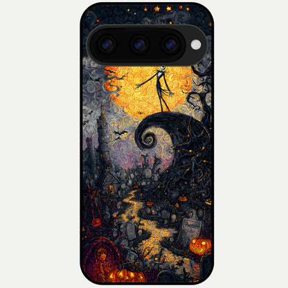  Pumpkin Moonlight Tale Glass Case For Google Pixel 11 Pro XL back cover – full design glossy printed glass finish