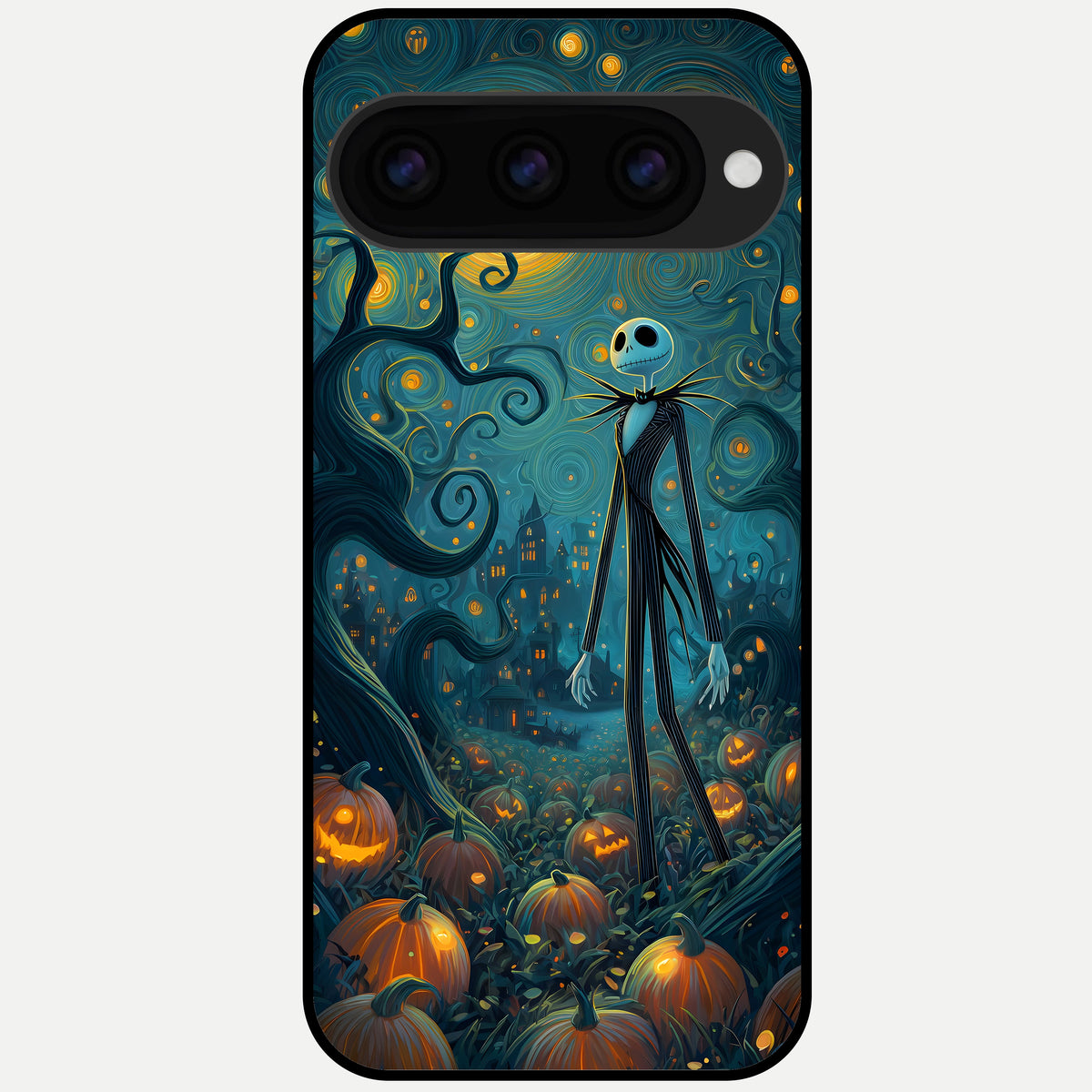  Pumpkin Moon Night Glass Case For Google Pixel 11 Pro XL back cover – full design glossy printed glass finish