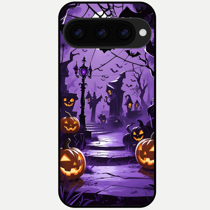  Pumpkin Patch Halloween Glass Case For Google Pixel 11 Pro XL back cover – full design glossy printed glass finish