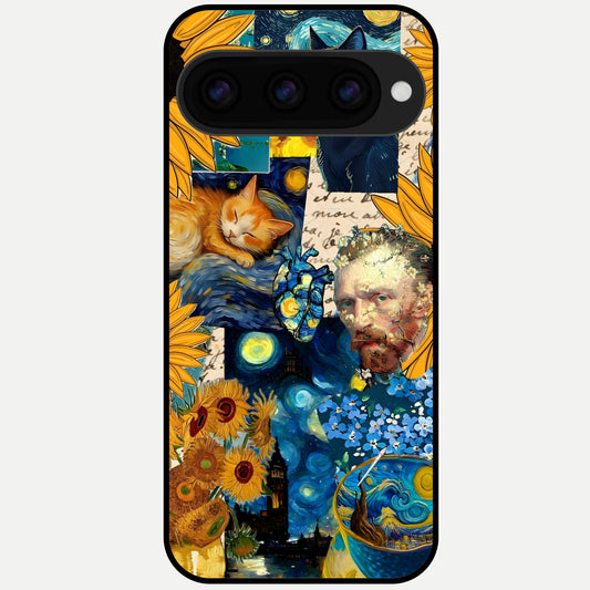  Sunflower Chic Mood Custom Name Glass Case For Google Pixel 11 Pro XL back cover – full design glossy printed glass finish