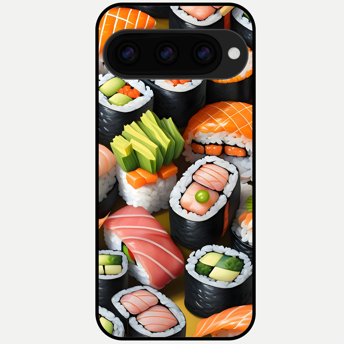  Sushi Food Pattern Glass Case For Google Pixel 11 Pro XL back cover – full design glossy printed glass finish