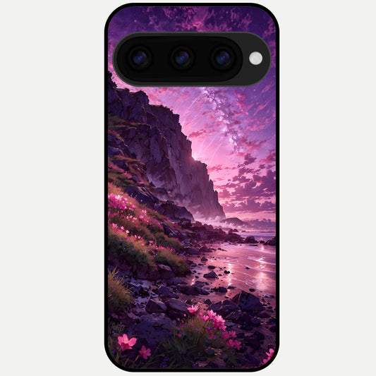  Twilight Blossom Coast Glass Case For Google Pixel 11 Pro XL back cover – full design glossy printed glass finish