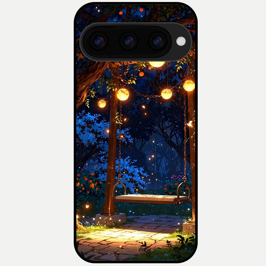  Twilight Garden Swing Glass Case For Google Pixel 11 Pro XL back cover – full design glossy printed glass finish