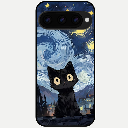  Van Gogh Cat Glass Case For Google Pixel 11 Pro XL back cover – full design glossy printed glass finish
