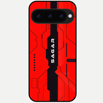 Voltage Rise CYBERPUNK Custom Name Glass Case For Google Pixel 11 Pro XL back cover – personalized glossy printed glass finish
