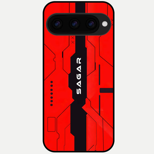  Voltage Rise CYBERPUNK Custom Name Glass Case For Google Pixel 11 Pro XL back cover – personalized glossy printed glass finish