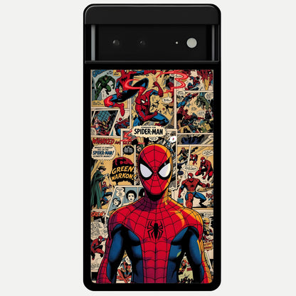  Aesthetic Spider Glass Case For Google Pixel 6A back cover – full design glossy printed glass finish