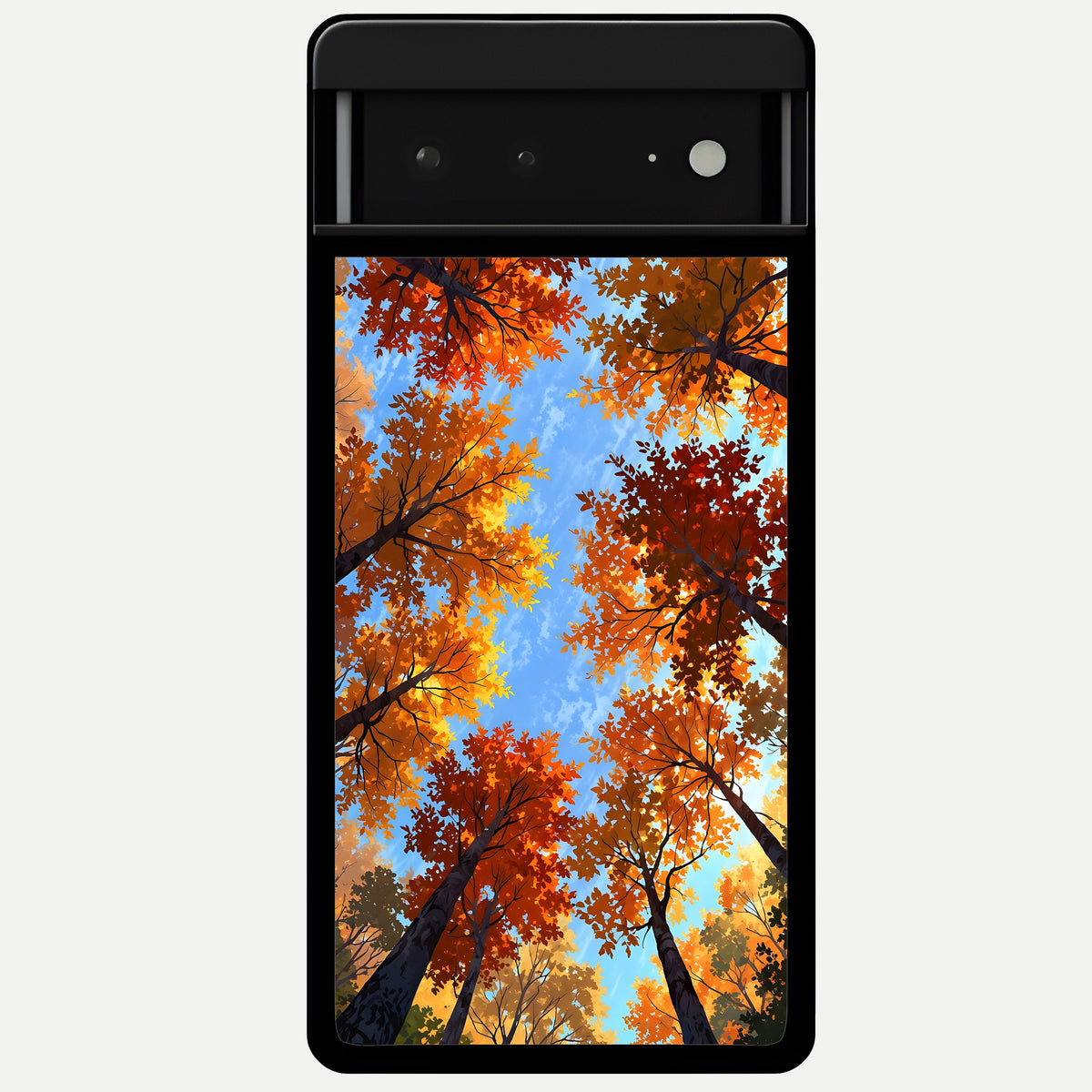  Autumn Sky Rise Glass Case For Google Pixel 6A back cover – full design glossy printed glass finish