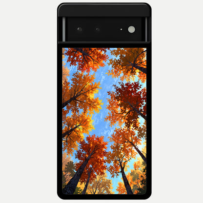  Autumn Sky Rise Glass Case For Google Pixel 6A back cover – full design glossy printed glass finish