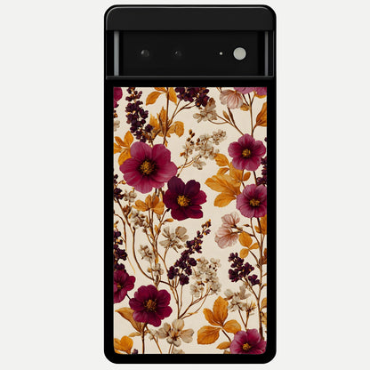  Autumn Wine Bloom Glass Case For Google Pixel 6A back cover – full design glossy printed glass finish