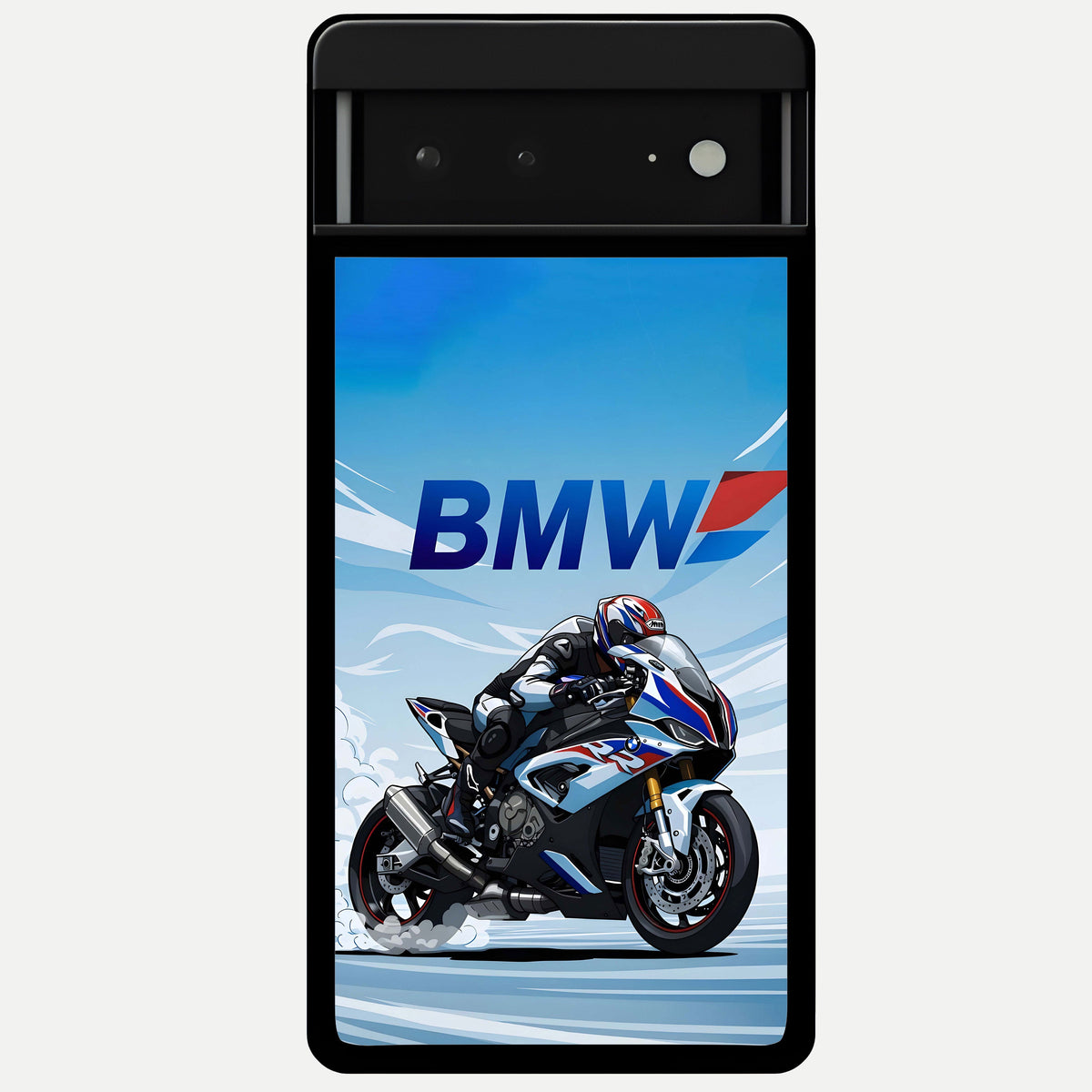  BMW Power Drift Glass Case For Google Pixel 6A back cover – full design glossy printed glass finish