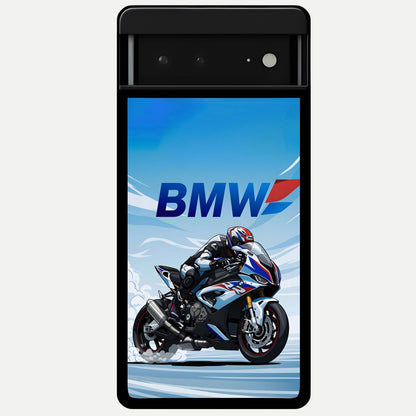  BMW Power Drift Glass Case For Google Pixel 6A back cover – full design glossy printed glass finish