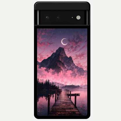  Beautiful Mountain View Glass Case For Google Pixel 6A back cover – full design glossy printed glass finish